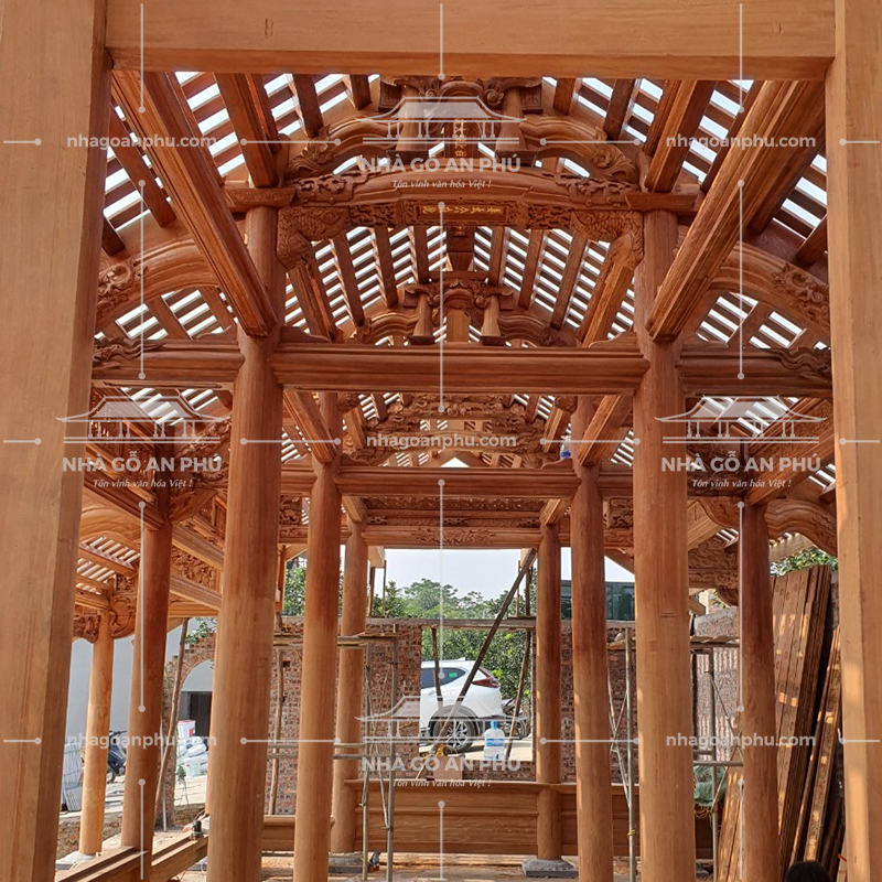 10 Mẫu nhà gỗ 5 gian 2 chái truyền thống Bắc Bộ đẹp nhất Việt Nam